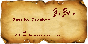 Zatyko Zsombor névjegykártya